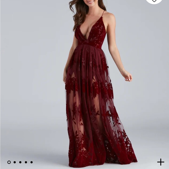 Windsor Women's Floral Maxi Dress Red - Picture 4 of 5